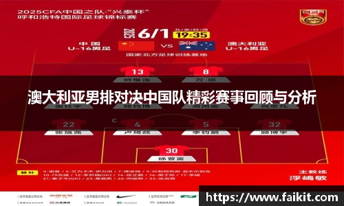 澳大利亚男排对决中国队精彩赛事回顾与分析